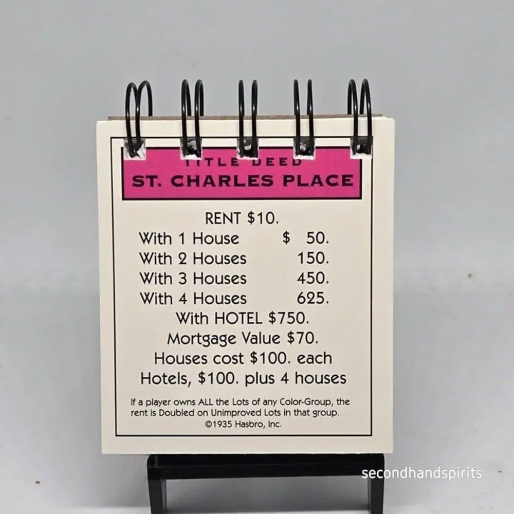 Hand-Assembled Monopoly-Themed Mini Journal - St. Charles Place
